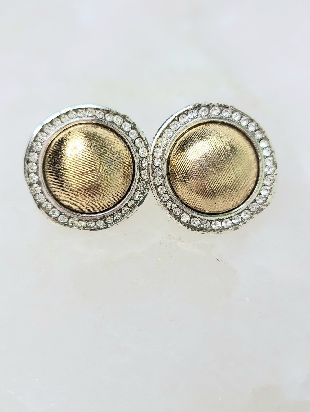Brighton Trinity Brushed Gold Silver Tone Earrings